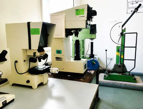 Quality lab with hardness and impact testing machines